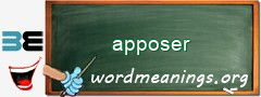 WordMeaning blackboard for apposer